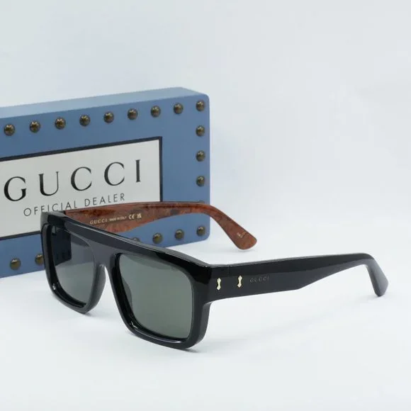 FINAL PRICE NEW GUCCI GG1461S 001 BLACK GREY SUNGLASSES - Picture 1 of 9